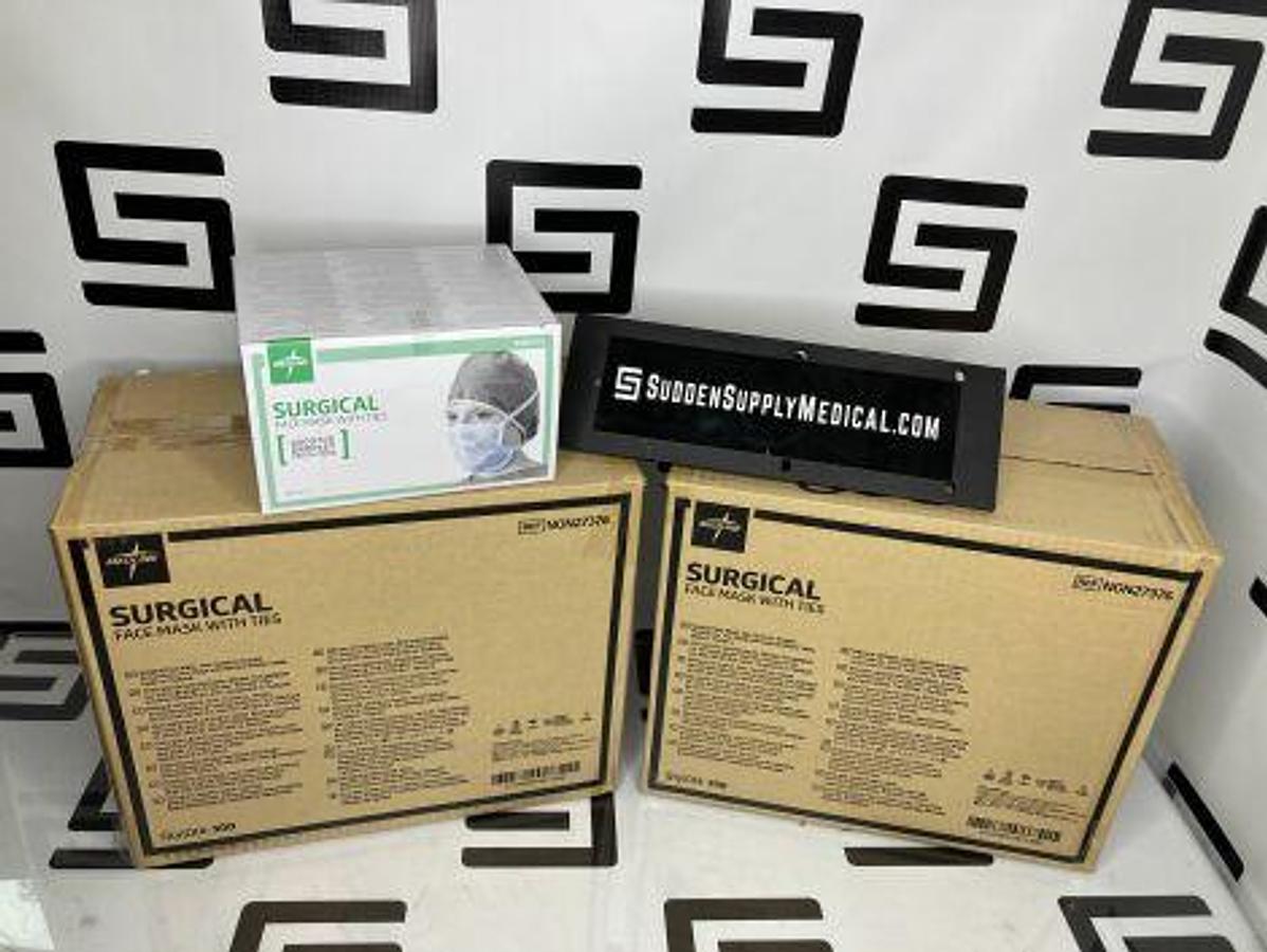 Used MEDLINE NON27376 Surgical Face Mask With Ties Total Quantity of 550