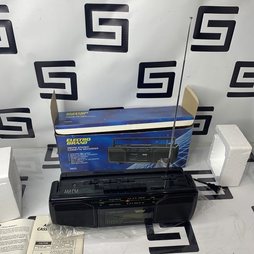 NEW Electro Brand 7403 Stereo AM FM Radio Cassette Recorder AC/DC Battery NIB