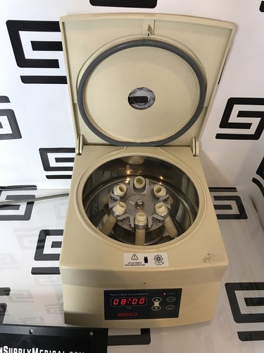 Used Unico Powerspin HX C822 Centrifuge w/ Rotor & 6 Tubes Tested Benchtop Power Spin