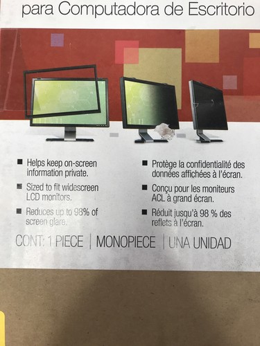 Used 3M Framed 17 3/8" Desktop LCD Screen Privacy Filter 44,1 cm Monopiece