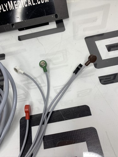 Used Datascope 0012-00-1271-02 ECG Trunk Cable & 5 Lead ECG Snap Cable