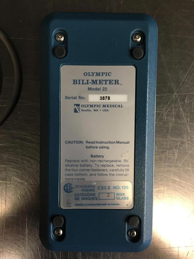Used Olympic Model 22 Bili-Meter Phototherapy Radiometer LED W/ Type B-22 Sensor