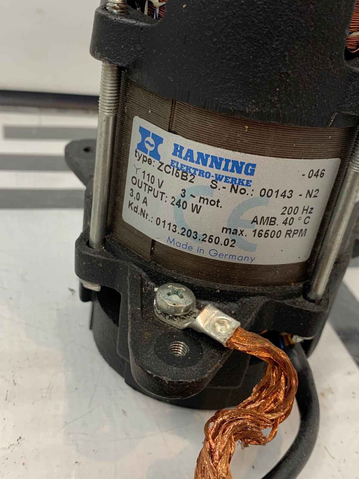 Used Hanning Motor Eppendorf 5417R ZCI5B2 Elecktro-Werke ZC15B2 110V Centrifuge