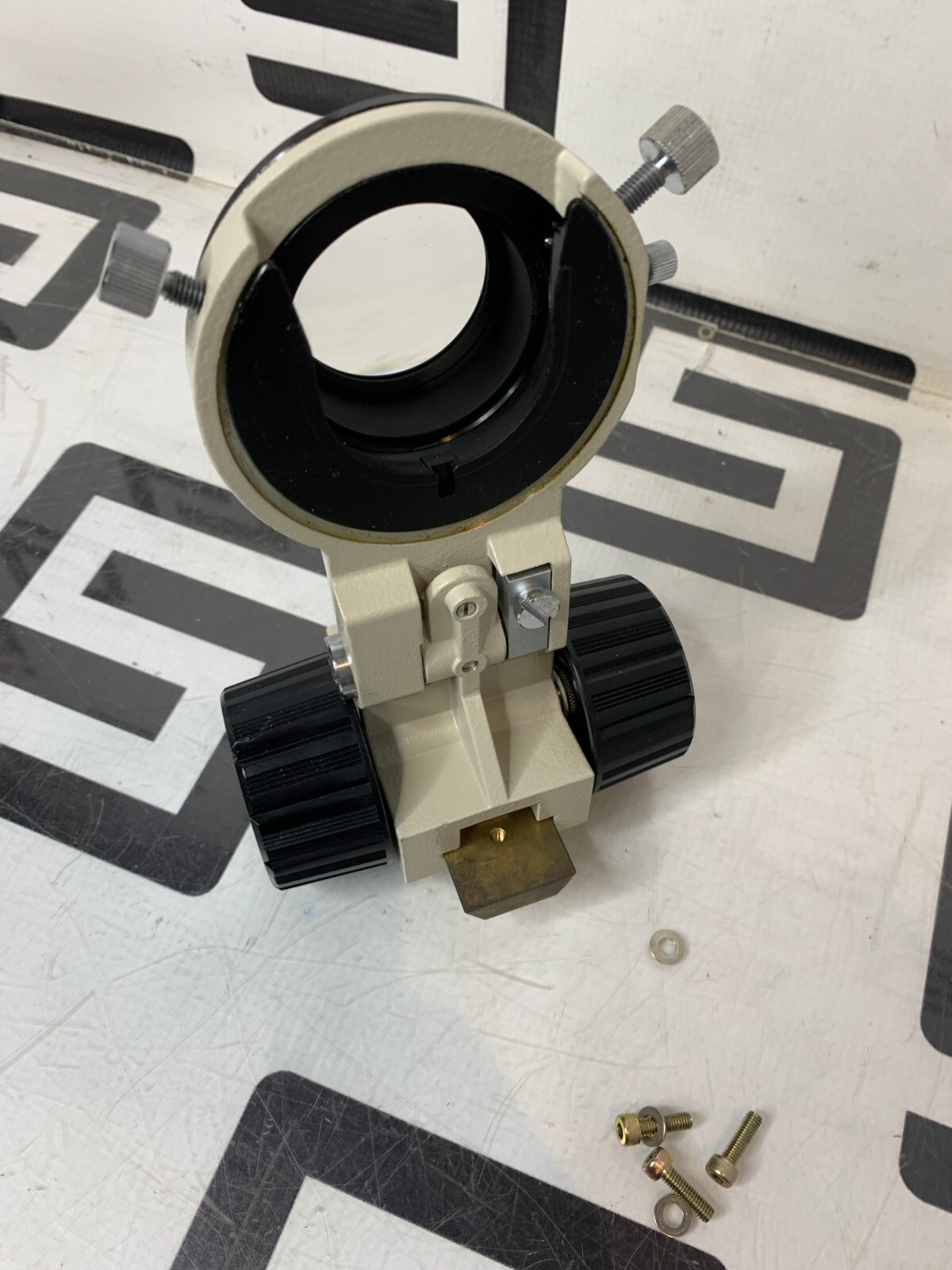 Used Nikon Diaphot TMD Inverted Microscope Condenser Holder & LENS TENSION KNOBS