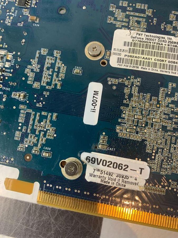 Used IU22 IE33 453561620181 PNY GeForce 7600GT DDR3 Graphics Video