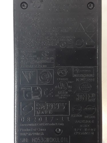 Used HP 0957-2271 OEM  Printer Power Adapter 32V  With Cord Purple Connector