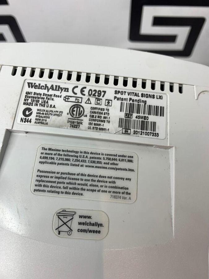 Used WELCH ALLYN 45ME0 Spot Vital Signs LXi