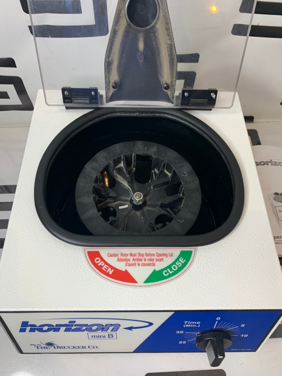 Used Drucker Horizon mini B Model 642B Horizontal Separation Centrifuge Tubes Manual