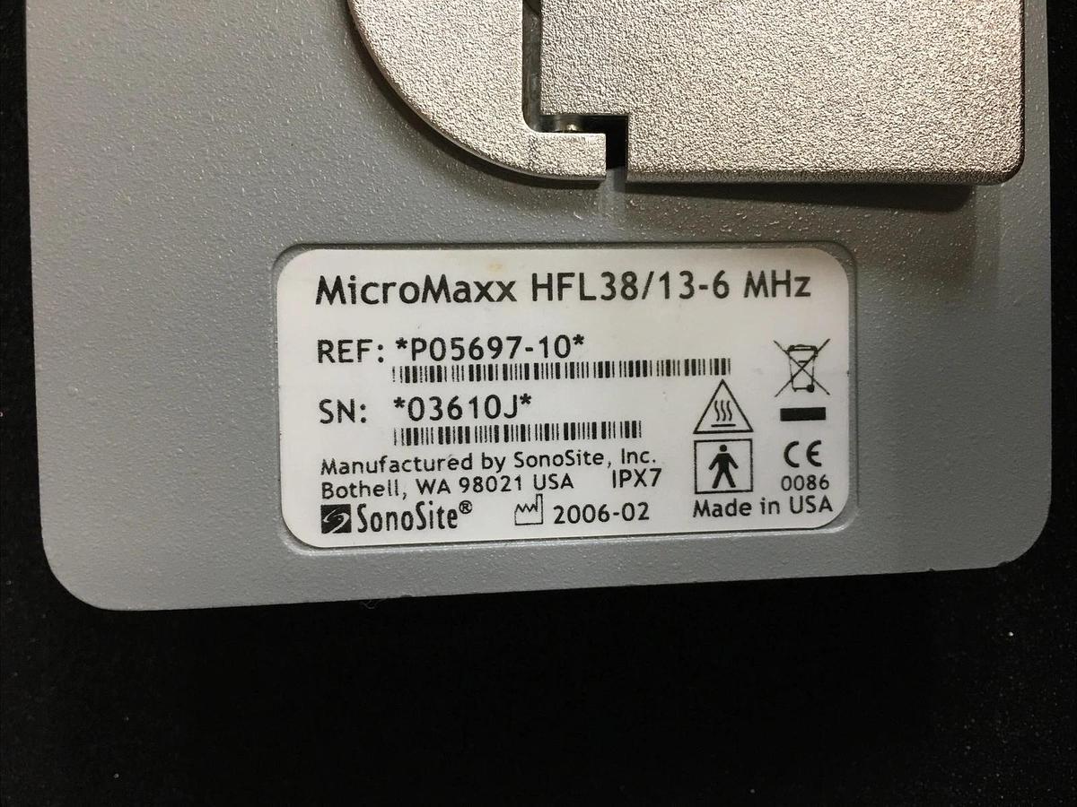 Used Sonosite MicroMaxx HFL38/13-6 Transducer Ultrasound Probe PO5697 Linear Array