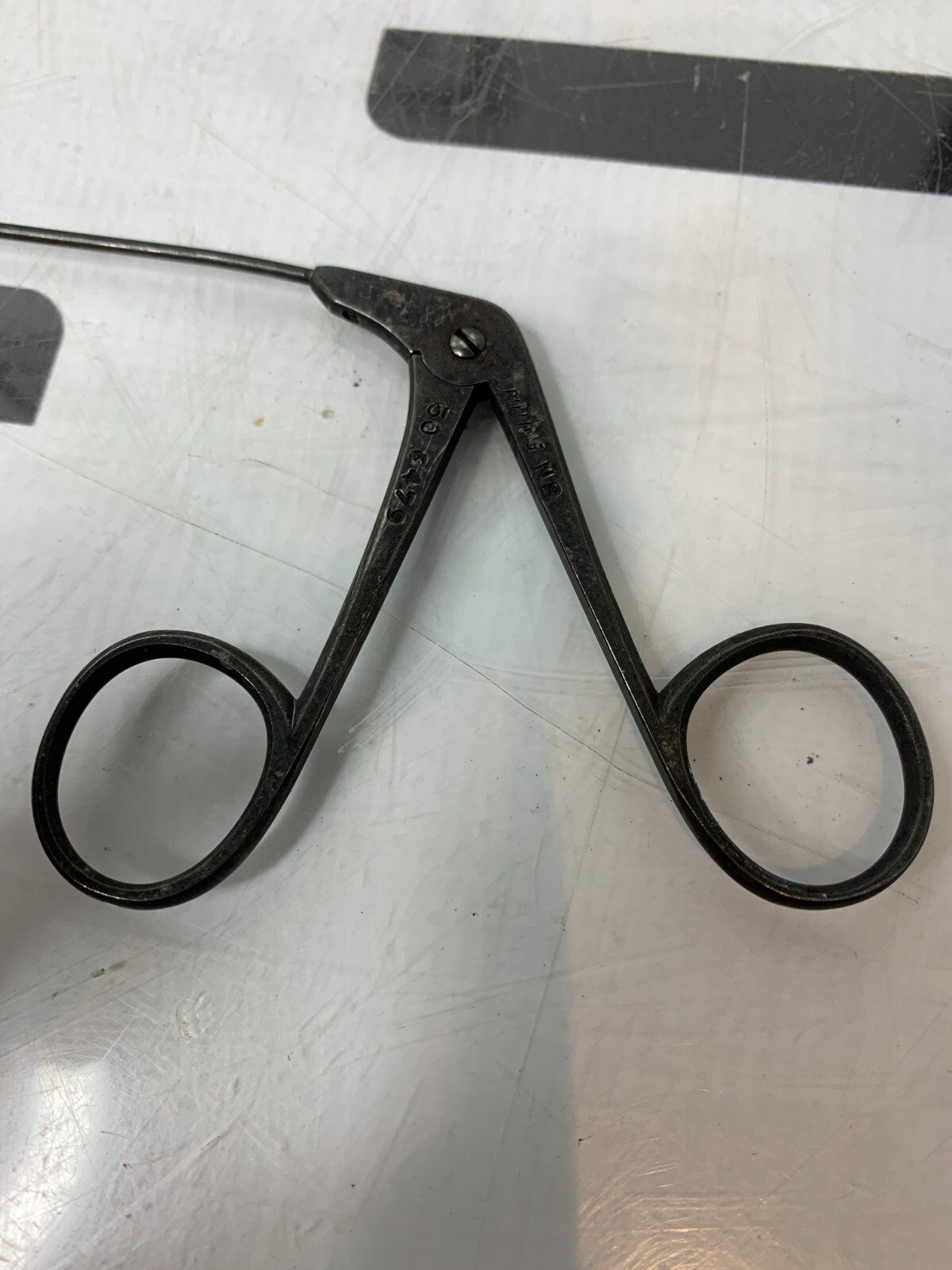 Used Pilling 50-6479 Micro Laryngeal Scissors Horizontal Opening Scissors WARRANTY