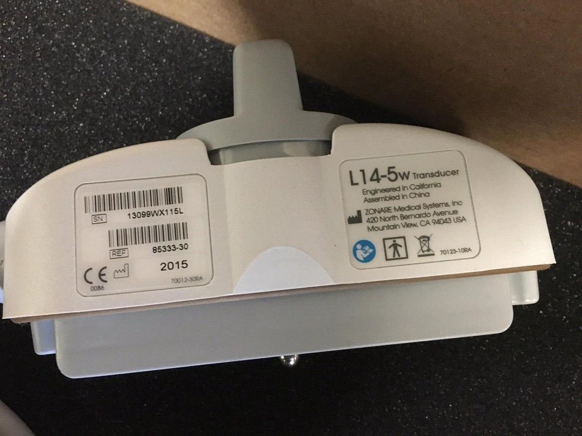 Used Zonare Mindray L14-5w Transducer Probe Ultrasound 85333-30 Field-View Linear