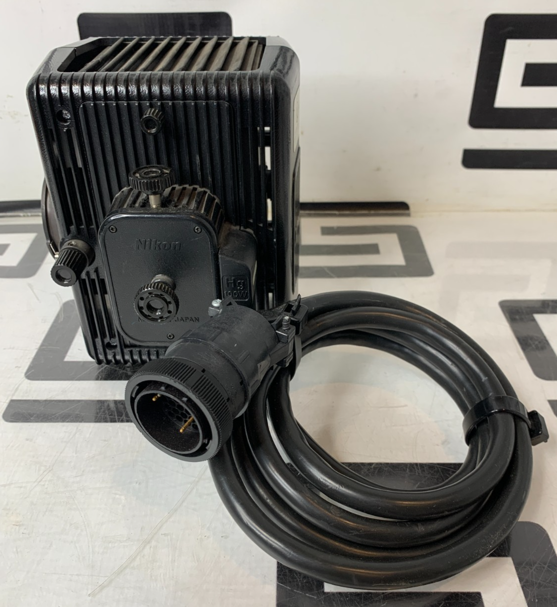 Used Nikon LH-M100C-1 100W Lamp House Microscope  Hg HBO Mercury Fluorescence Housing