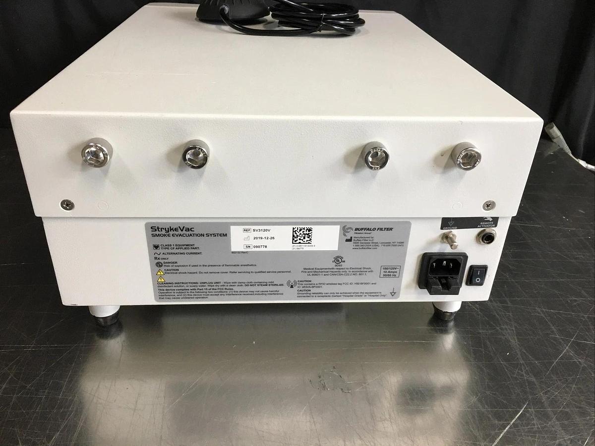 Used Buffalo Filter StrykeVac Smoke Evacuation System with Foot Pedal Tested Warranty