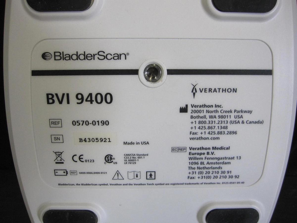 Used Verathon BVI 9400 Bladder Scanner Console Bladderscanner ONLY Ref 0570-0190 ~ C