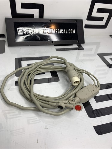 Used HP Philips M1733A One Piece ECG EKG Cable; 03 Leads, SNAP, AHA OEM