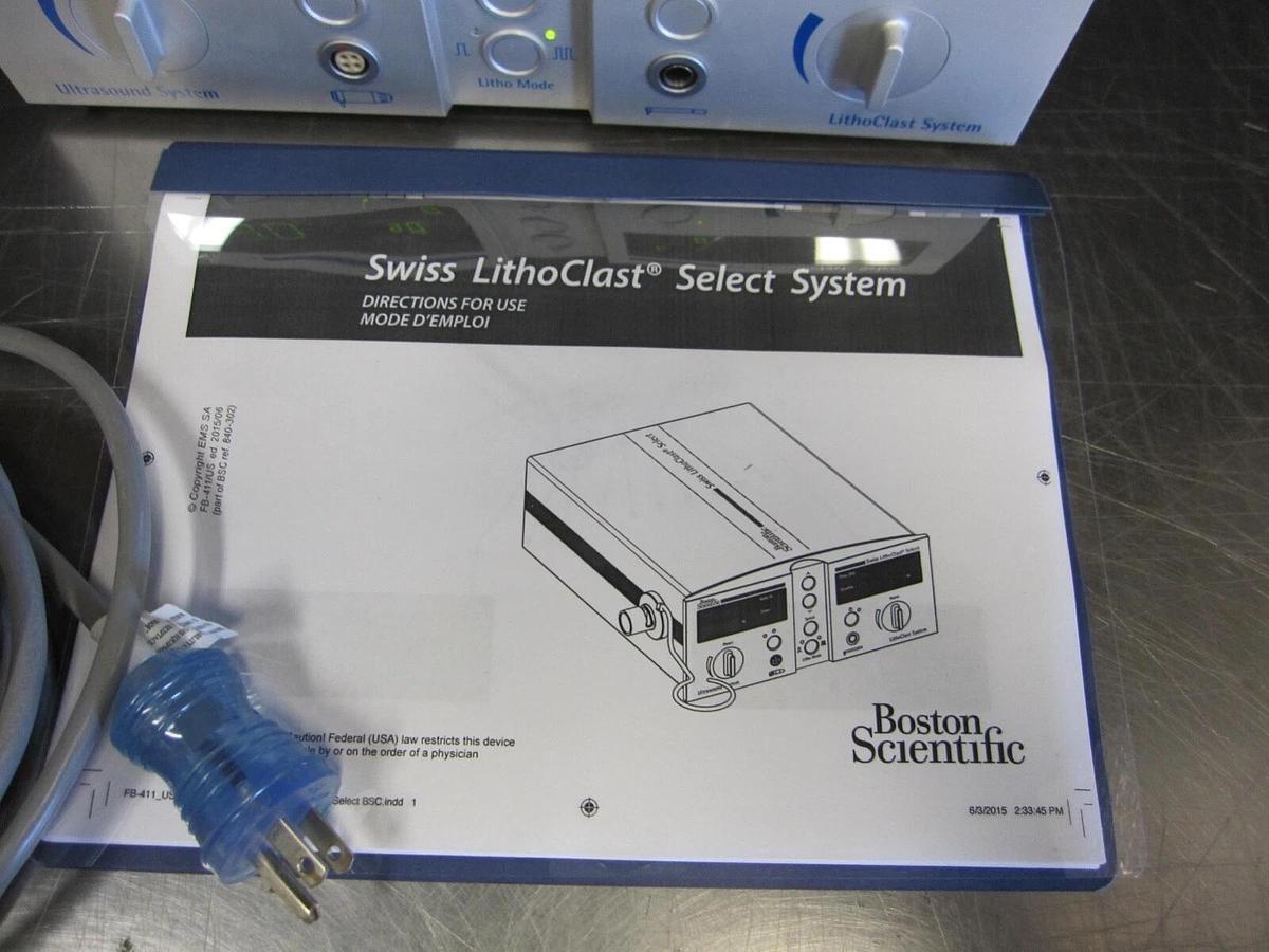 Used Boston Scientific Swiss LithoClast Select System Ultrasound W/ Foot pedal manual