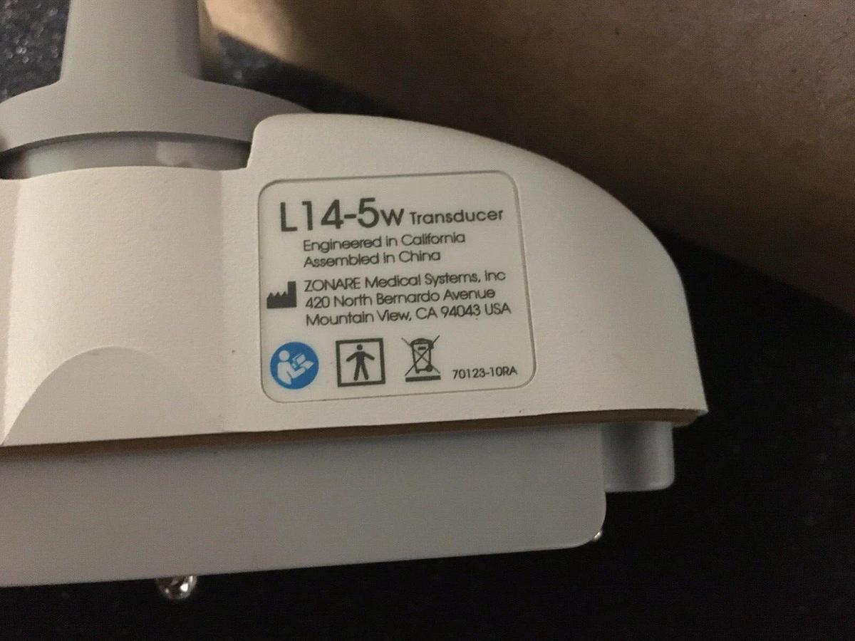 Used Zonare Mindray L14-5w Transducer Probe Ultrasound 85333-30 Field-View Linear