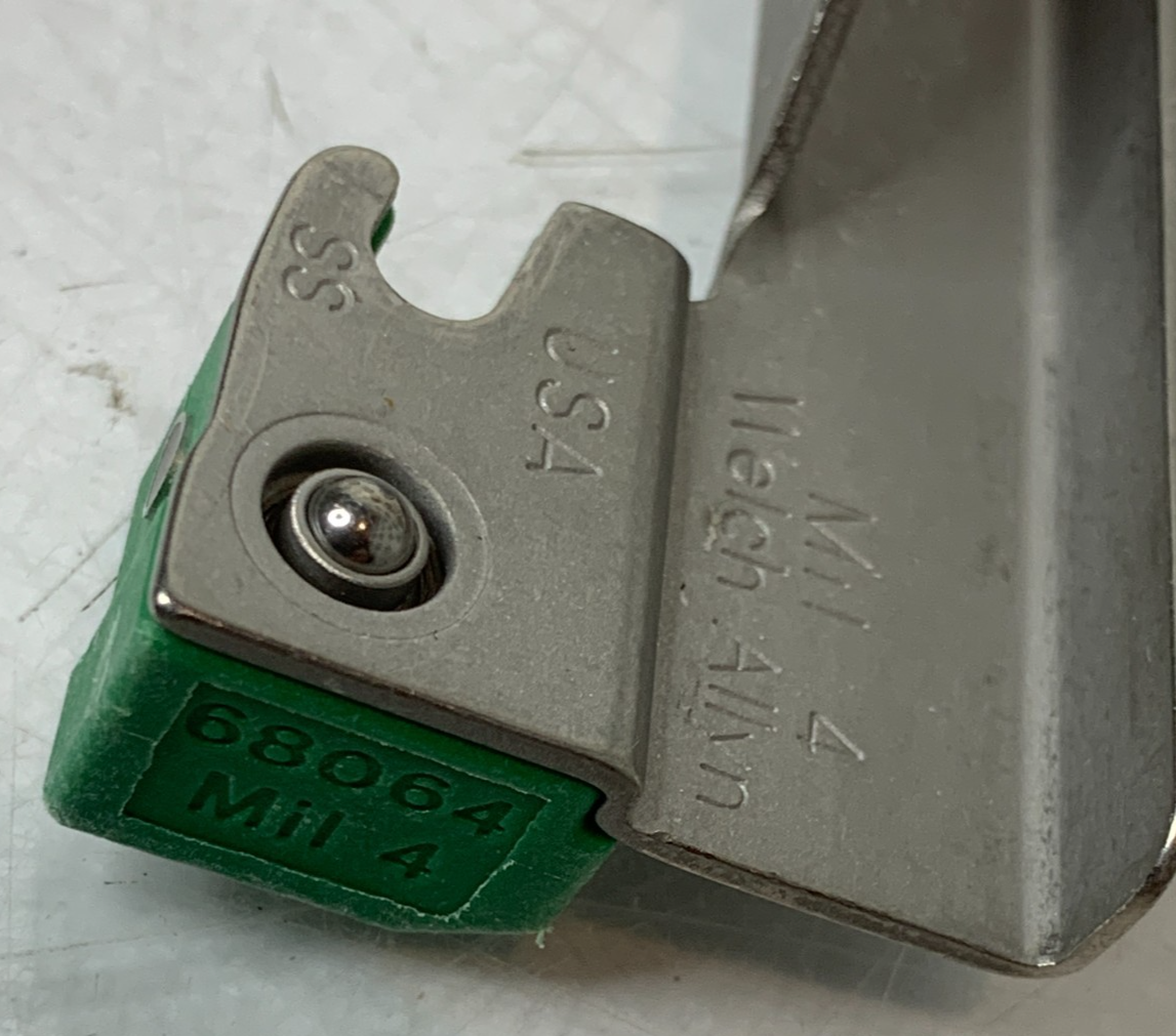 Used Welch Allyn Miller Mil 4 68064  F/O Laryngoscope Blade Fiber Optic