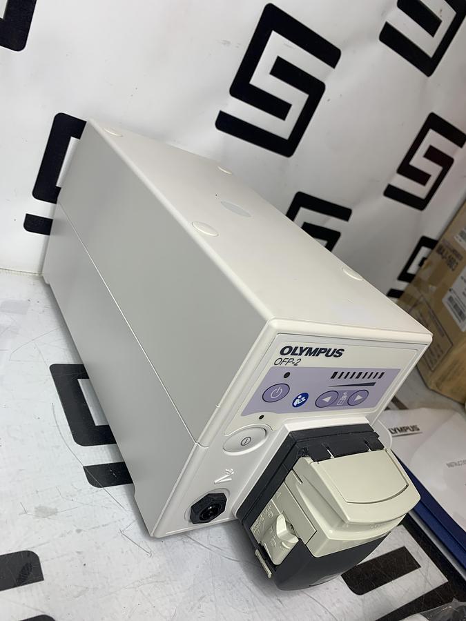Used Olympus OFP-2 Endoscopic Flushing Pump Irrigation W/ Footswitch, Bottle & Manual TESTED