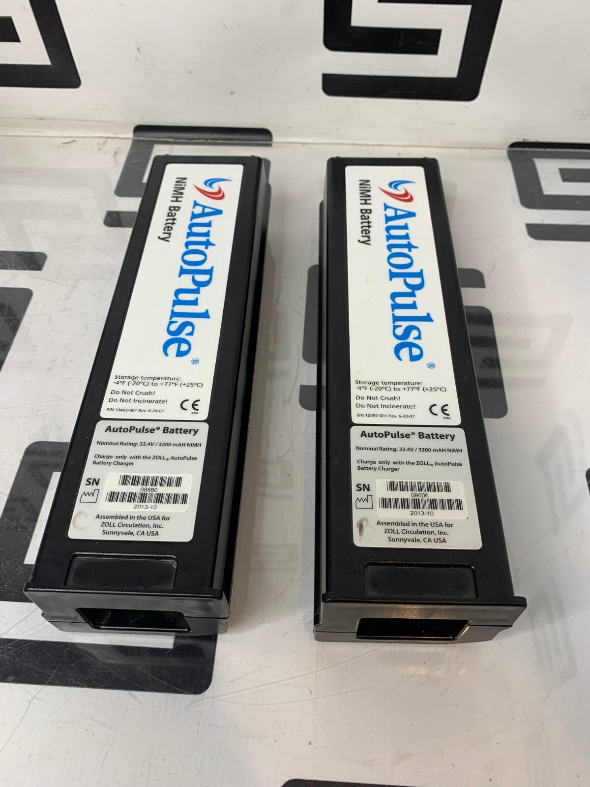 Used Zoll 10492-001 REV-6-20-07 NiMH Battery Lot of 2 (Charger and Tester Not Incl.)