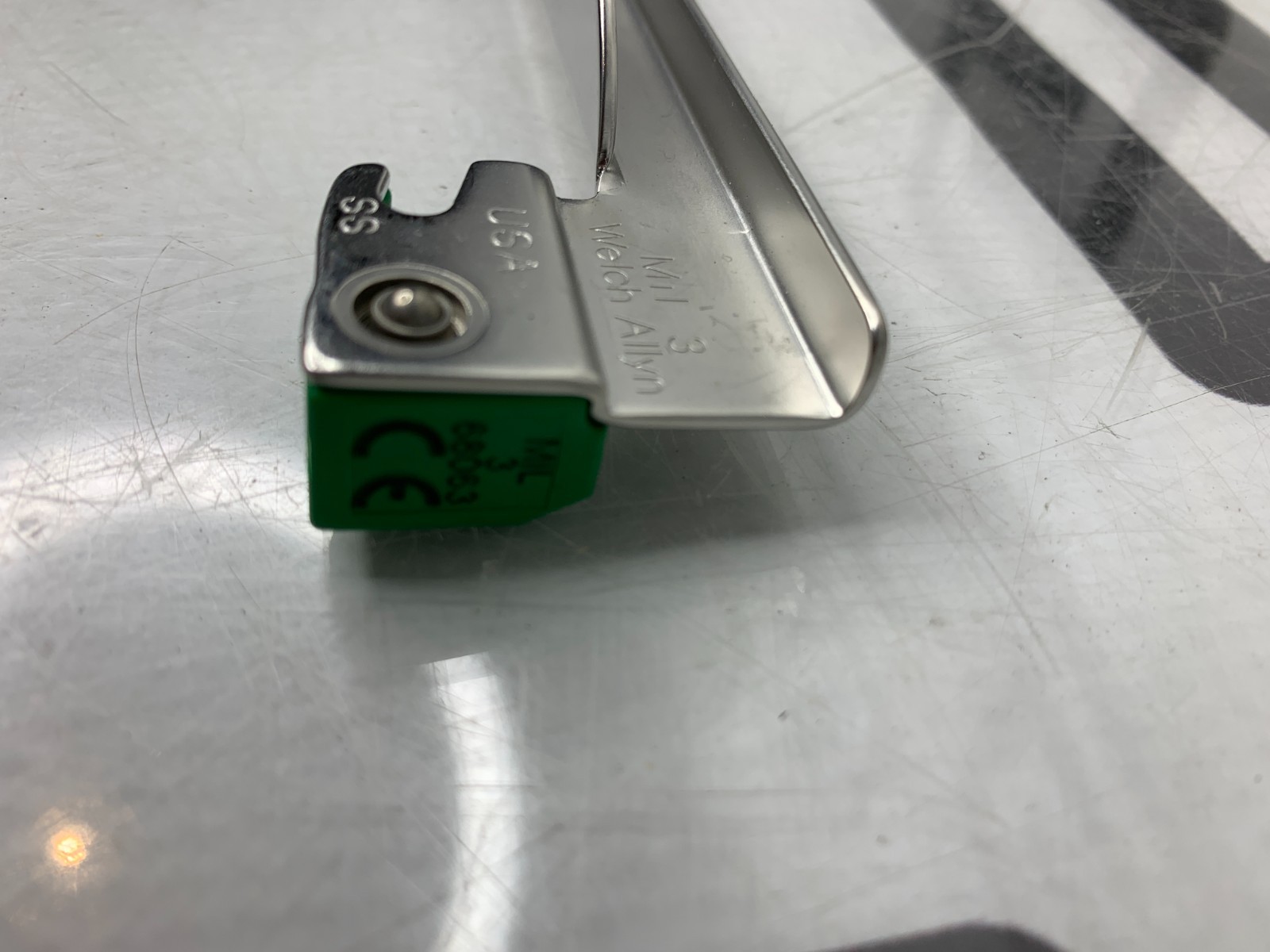 Used Welch Allyn 68063 Miller Mil 3 Fiber Optic Laryngoscope Fiber optic SS USA MADE