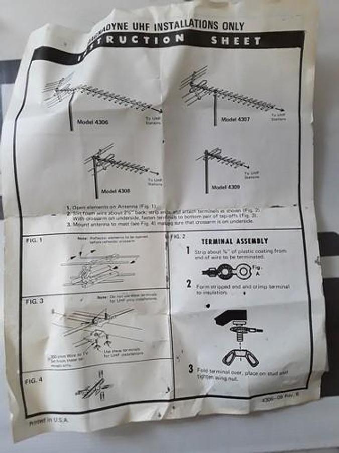 NEW Vintage Channel Master Magnadyne 300 OHM UHF Antenna Model 4309 From 1980s