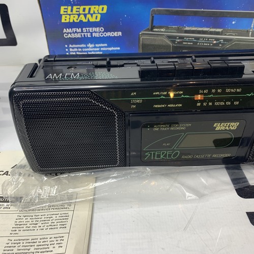 NEW Electro Brand 7403 Stereo AM FM Radio Cassette Recorder AC/DC Battery NIB