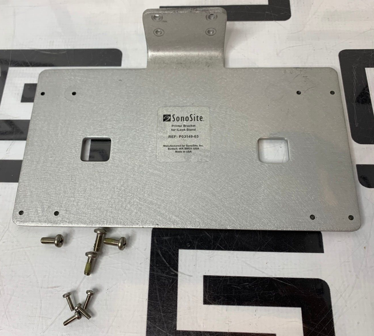 Used SonoSite Printer Bracket Plate Mount & Hardware for iLOOK Ultrasound P03149-03