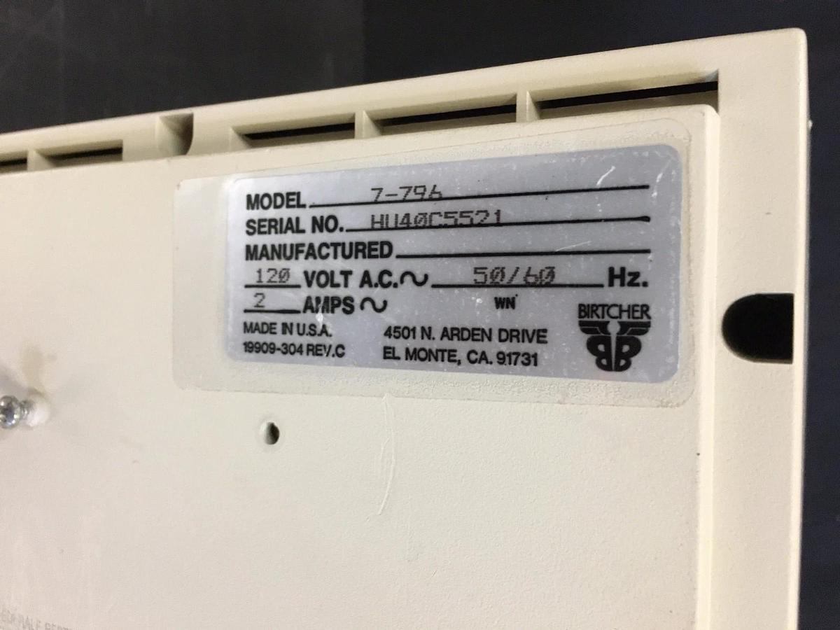 Used BIRTCHER 7-796 HYFRECATOR PLUS WARRANTY