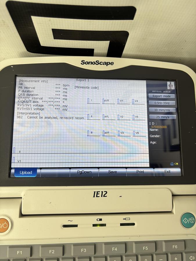 Used SonoScape IE12 Digital 12-channel ECG EKG w/ Leads IE-12 TESTED WARRANTY