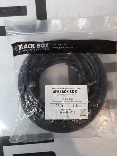 Used Black Box Video/Audio Cable 4 Position Plugs EHN058-0025 MD4M-MD4M, 25 FT