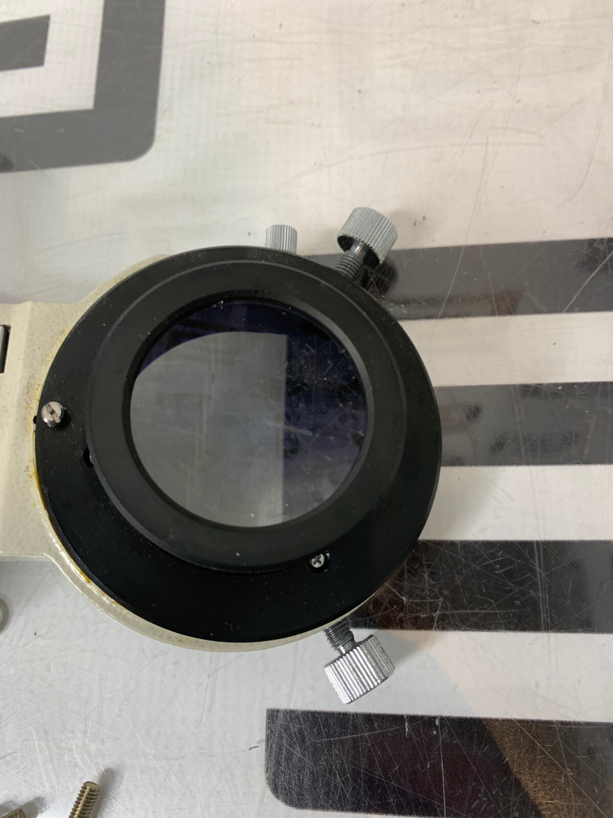 Used Nikon Diaphot TMD Inverted Microscope Condenser Holder & LENS TENSION KNOBS