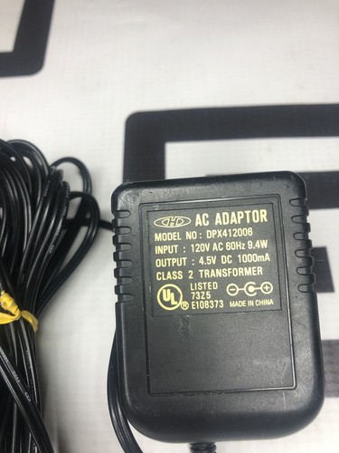 Used CHD AC ADAPTER POWER SUPPLY MODEL DPX412006 120V 60Hz 9.4W