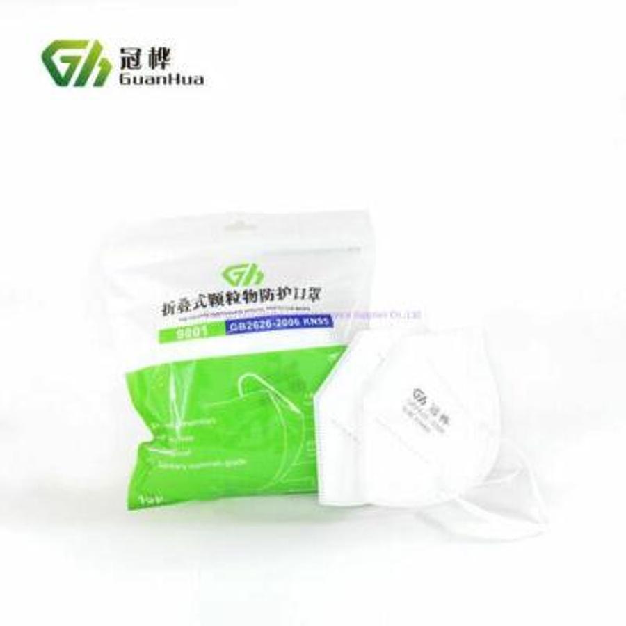 Used GUANHUA PRODUCTS Box of 1000 GuanHua 5 Layer KN95 Folding Particulate Protective Mask 9801 GB2-2006 N95 Respirator Earloop