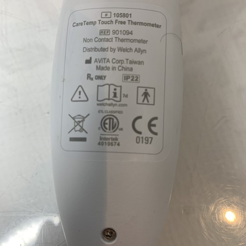 Used Welch Allyn CareTemp Non Contact Touch Free Thermometer REF 105800 901094