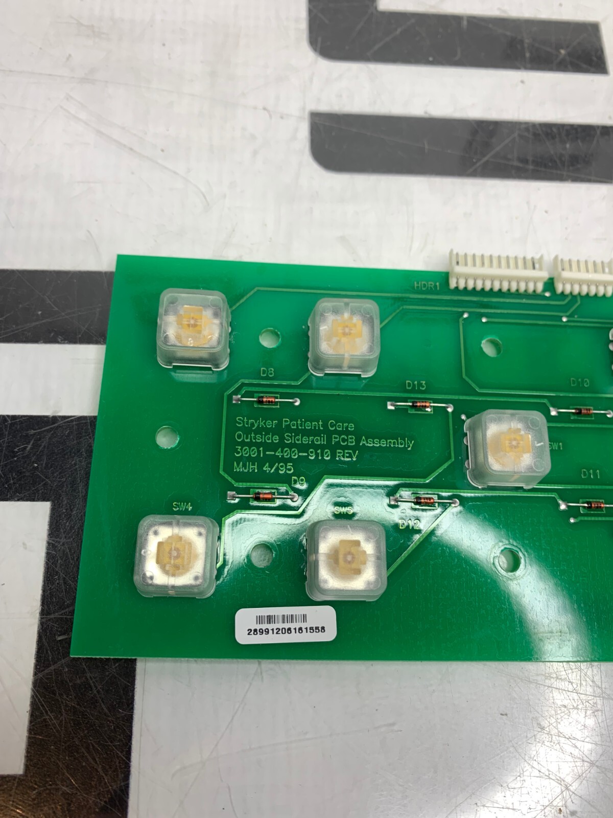 Used 3001-400-910 -911 Stryker Patient Care Outside Siderail Board Buttons Assembly
