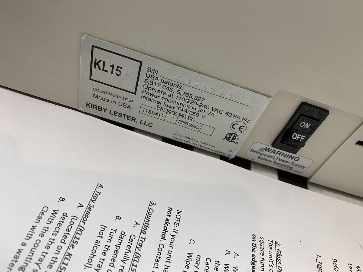 Used KIRBY LESTER KL15E Pill Dispenser Tablet Capsule Counter Microprocessor Capsule KL15  W/ WARRANTY