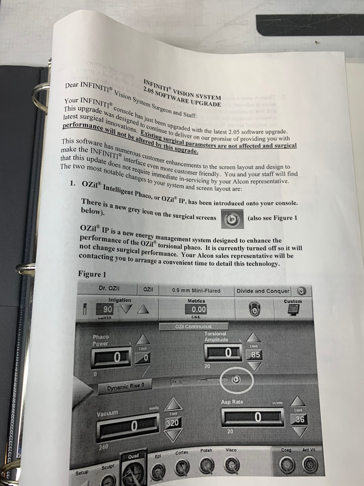 Used Alcon 8065751606R Infiniti Vision System Ozil Compatible Operator's Manual