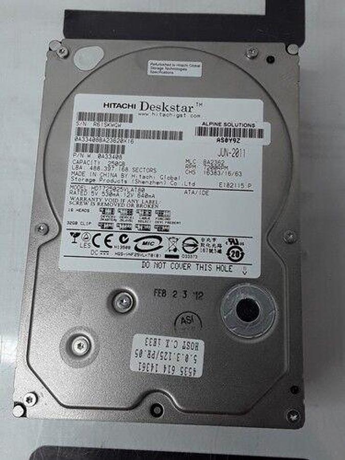 Used IE33  PROG HD 5.0.3.125 PR.05 Host C.X Hard Drive 250GB HDD0