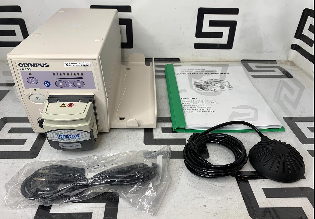 Used Olympus OFP-2 Endoscopic Flushing Pump Irrigation W/ Footswitch  & Manual TESTED