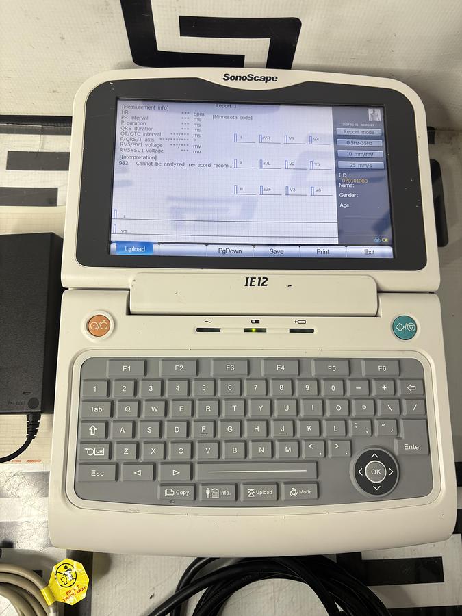 Used SonoScape IE12 Digital 12-channel ECG EKG w/ Leads IE-12 TESTED WARRANTY