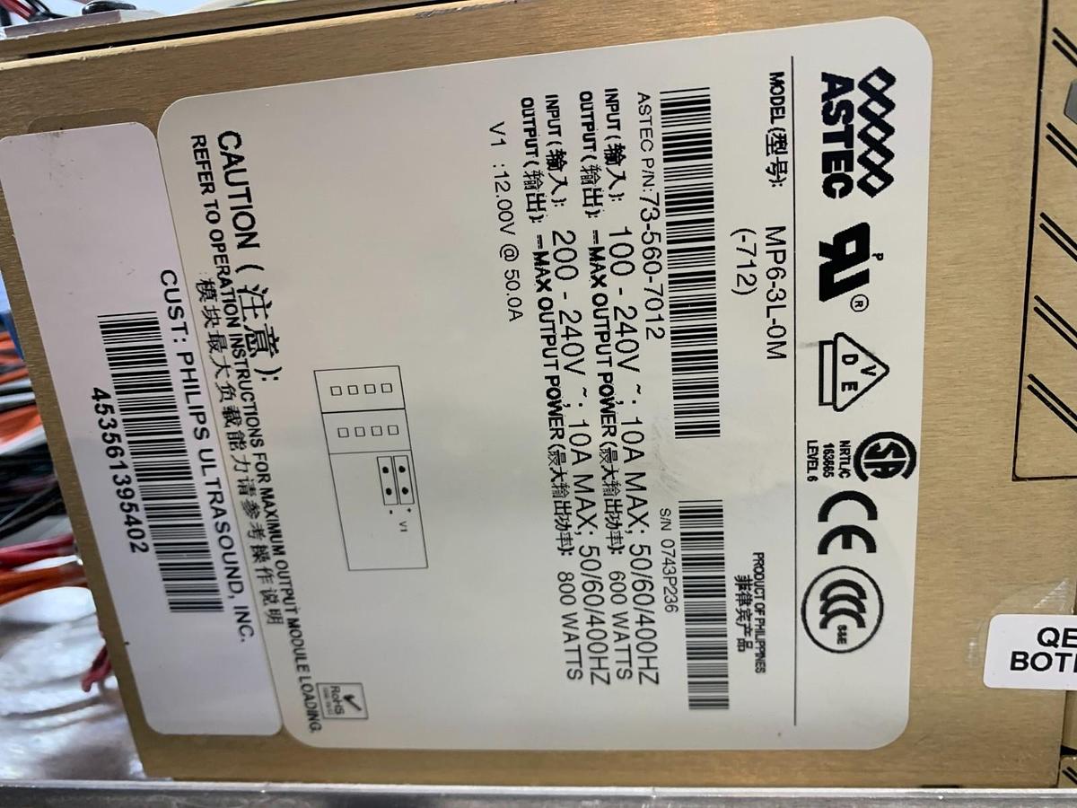 Used Astec MP6-3L-0M Power Supply Module w/ Philips iE33 IU22 PSBC 453561290183
