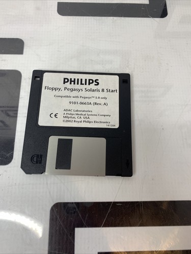 Used Floppy Disk Software for ADAC Philips Pegasys Solaris 8 Start 9101-0663A Rev. A