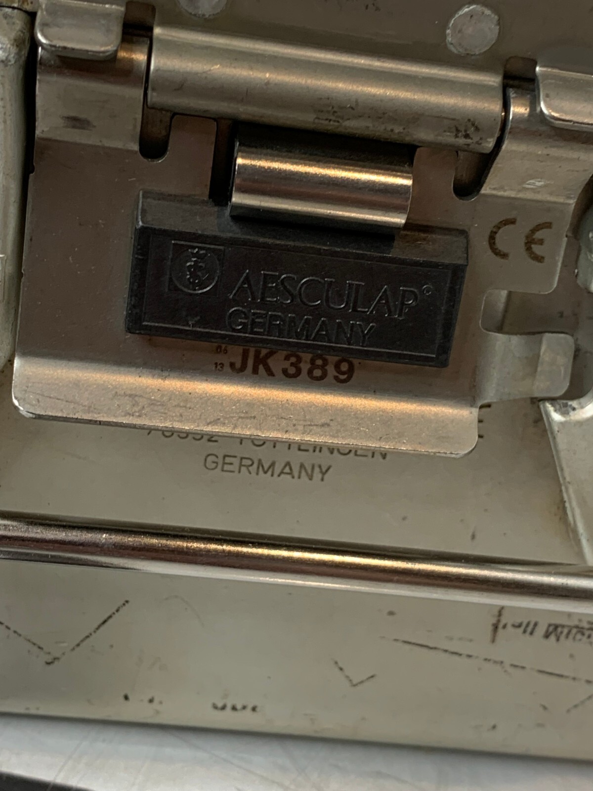 Used Aesculap JK341 Sterilization Container Half Size Sterile  S Bottom 5.5 Lid JK389