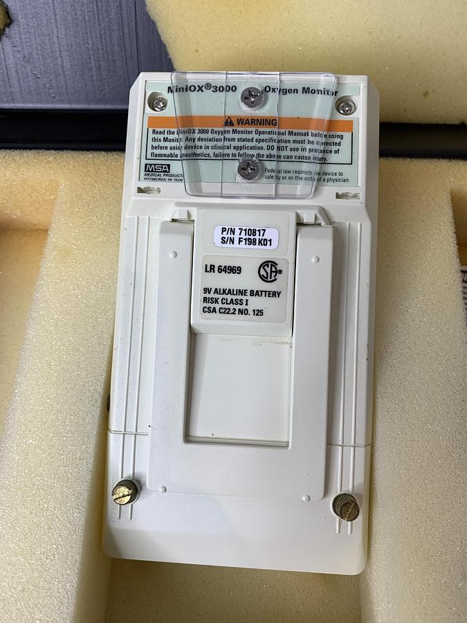 Used MSA MiniOX 3000 Oxygen Monitor W/ Cable NEW BATTERY P/N 710817 Ohio