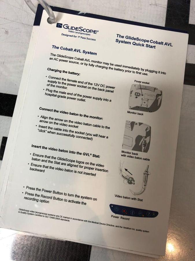 Used VERATHON GlideScope Cobalt AVL Monitor 0570-0304