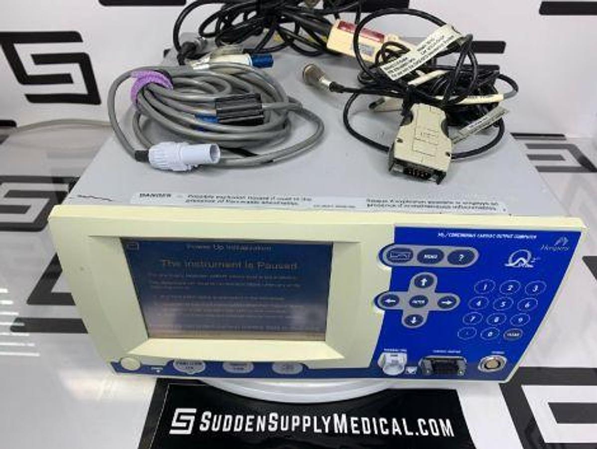 Used Hospira Q2 Plus SVO2 Continuous Cardiac Output Computer Cables & Module SO2 O2+