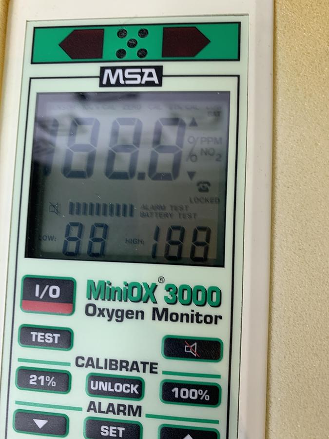 Used MSA MiniOX 3000 Oxygen Monitor W/ Cable NEW BATTERY P/N 710817 Ohio