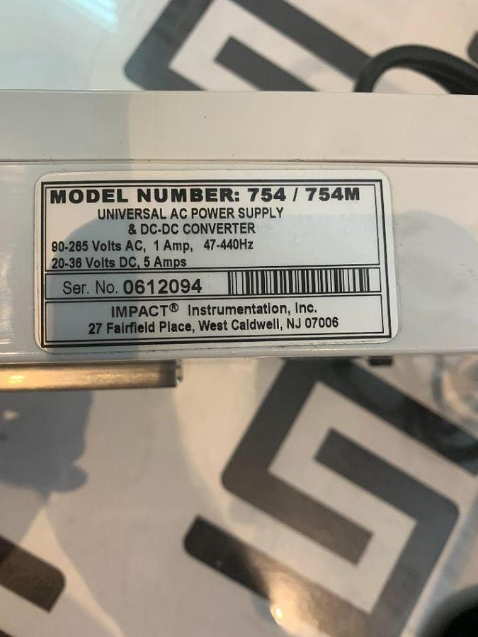 Used IMPACT INSTRUMENTATION Impact Calibrated Uni-Vent 754 754M Series Portable Ventilator & Power Supply