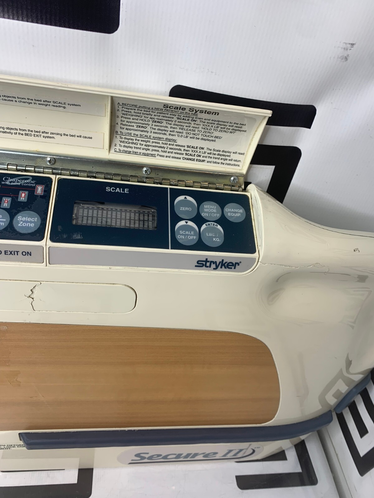 Used Stryker 3002 Secure II Hospital MED SURG BED FOOTBOARD SCALE CONTROLLER ASSEMBLY